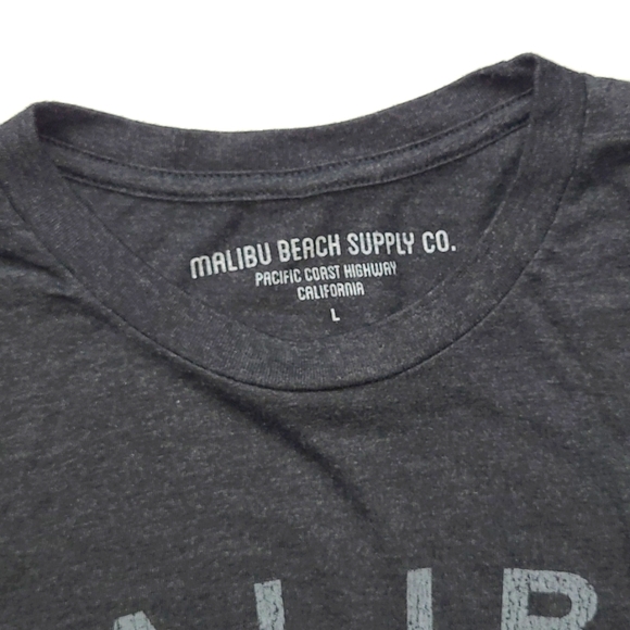 MALIBU BEACH. SUPPLY CO. Dark Gray Short Sleeve Tee - Picture 3 of 4